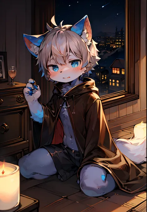 (ambiente dark:0.8),masterpiece,high quality,abstract res,digital painting\(artwork\), by dagasi, yupa,kiyosan,(anthro,fluffy fur,character focus:1.1),anthro male cat,short hair,portrait , eyes with brightness, in a panoramic view, Character focus.(detaile...