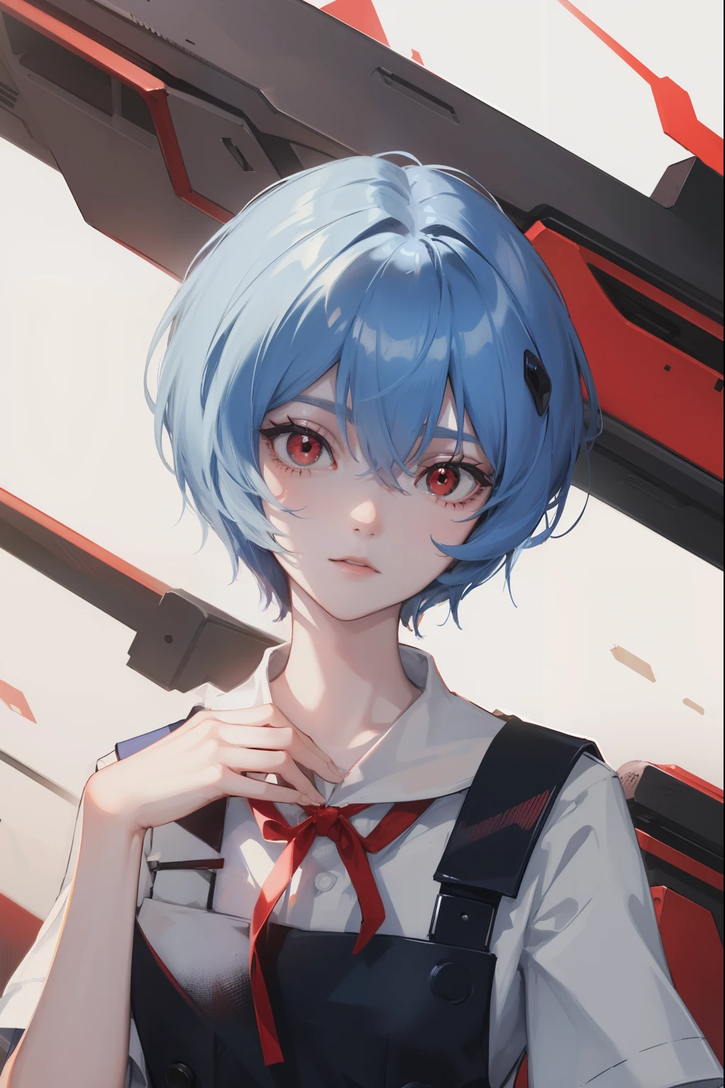 reiayanami, rei ayanami, pelo azul, cabello corto, (ojos rojos:1.5),
BREAK blue vestido, vestido, neck cinta, pinafore vestido, red cinta, cinta, Uniforme escolar, mangas cortas, short-sleeved suéter, suéter,
descansar al aire libre, ciudad,
descanso mirando al espectador, 
BREAK (obra maestra:1.2), mejor calidad, Alta resolución, fondo de pantalla de unidad 8k, (ilustración:0.8), (hermosos ojos detallados:1.6), cara extremadamente detallada, Iluminación perfecta, CG extremadamente detallado, (manos perfectas, anatomía perfecta),