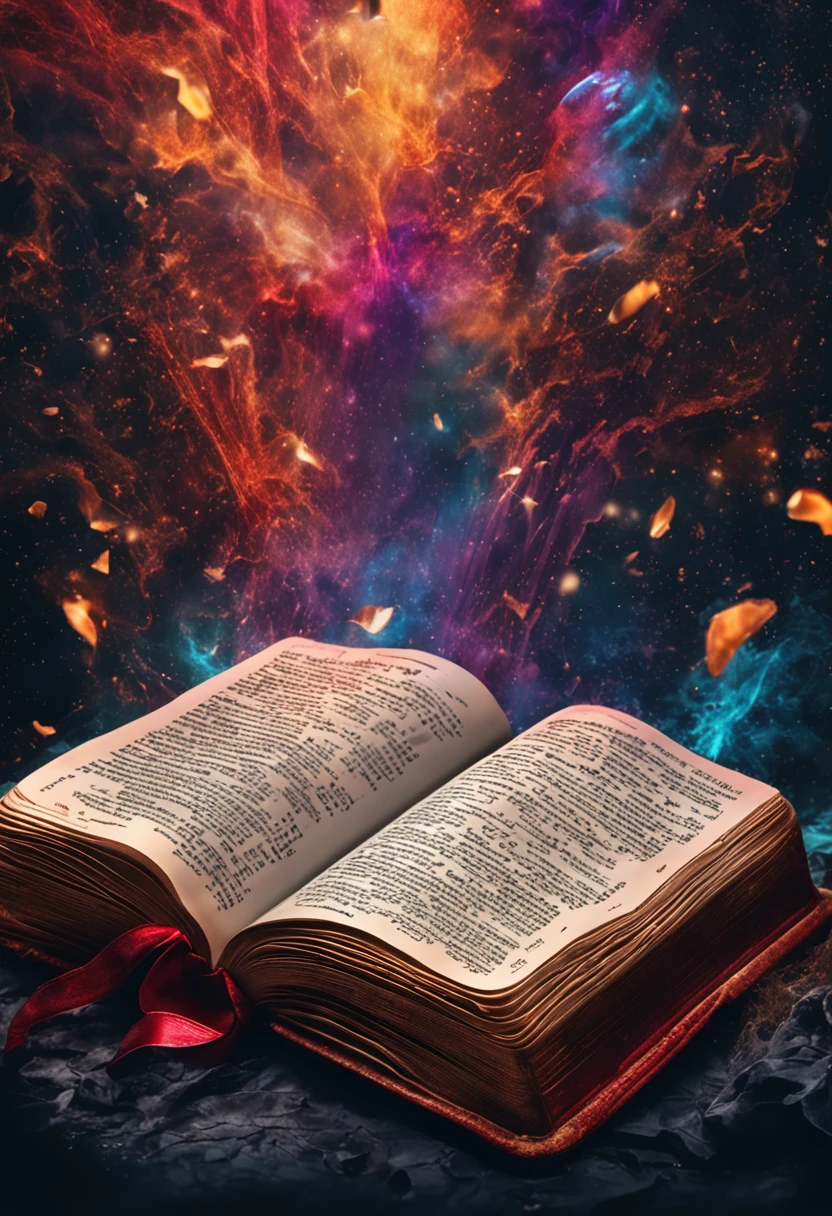 Open Bible on black background, high resolution 4K image