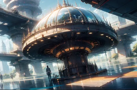 Surrealist sci-fi city