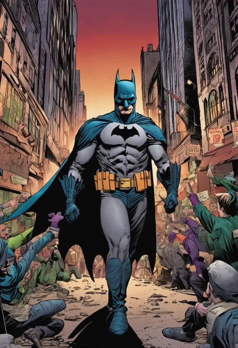 Gotham City，Batman arrests the Joker