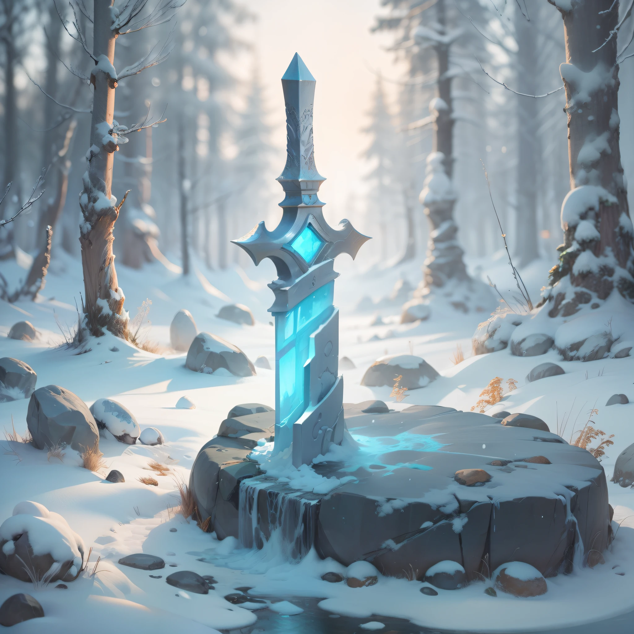 狼戦士の巣穴の形をした石像を追加する, この像は雪に覆われている