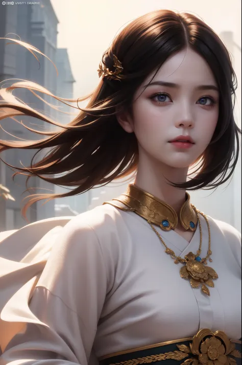 digital portrait of a noble japanese woman with short hair, beautiful face, intricate, cinematic, realistic epic, unreal engine ...