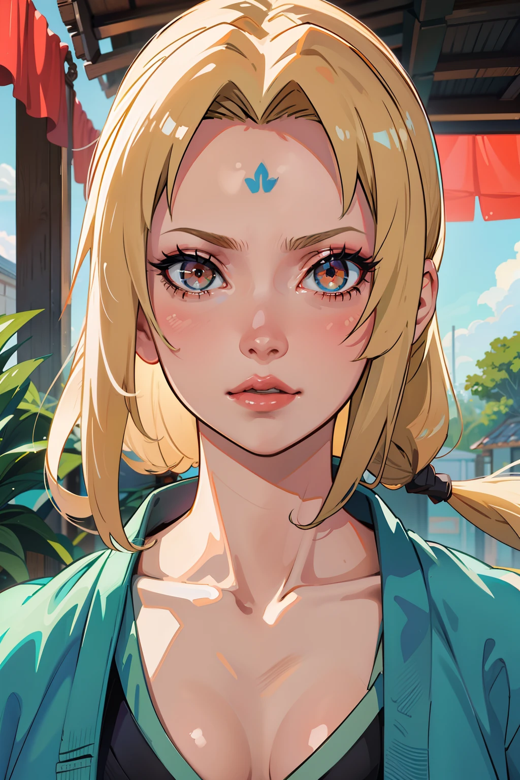 master part, best quality, A high resolution, 1 girl, side-lighting, The wallpaper, master part, best quality, A high resolution, tsunade, white school uniform, fully body，lie on the bed，cute brown eyes, beautiful lips,mediuml breasts,Be red in the face，rice, showing one side of the breast, niplles, giant breast,