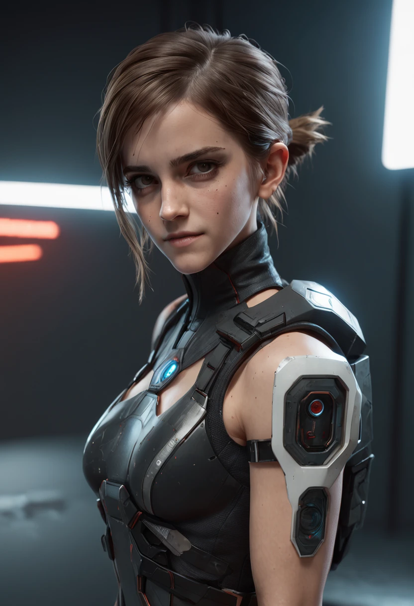 ((melhor qualidade)), ((obra-prima)), (detalhado: 1.4), 3d, ((Emma Watson)) como uma linda mulher cyberpunk, (((corpo inteiro))), (Techpunk mask:1.2), corpo esguio, Kung-Fu, cabelo preto, olhos negros, transparente, corpo brilhante, ninja ciborgue, ((Action Pose)), ::style futurista cyberpunk, Estilo realista,  HDR (high dynamic range), ray tracing, NVIDIA RTX, Super-Resolution, irreal 5, Subsurface dispersão, Textura PBR, Post-processing, anisotropic filtering, profundidade de campo, Maximum clarity and sharpness, texturas multicamadas, Albedo e mapas Speculares, surface shading, Accurate simulation of light-material interaction, perfectly proportions, octan render, Two-tone lighting, Abertura ampla, ISO baixo, White balance, 8k ::n_style pintura digital, deformed parts, rosto deformado, ((rosto feio)), ((deformed hands)),