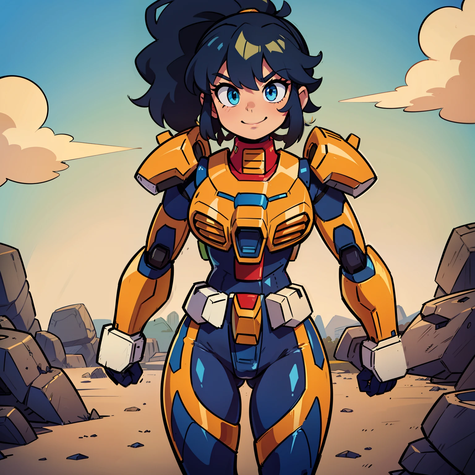 "feminine gundam armor, sleek and elegant, powerful and awe-inspiring, detailed craftsmanship, futuristic design, vibrant colors, dynamic pose, battle-ready, heroic stance"