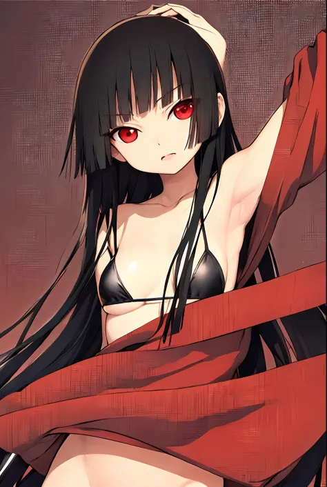 enma_ai, black-framed eyewear, solo, bangs, open mouth, very long hair, straight hair, arms up, one eye closed, (masterpiece:1.6, best quality), (finely detailed beautiful eyes: 1.2), (masterpiece), (best quality), (shiny hair), (shiny skin), (shiny skin),...