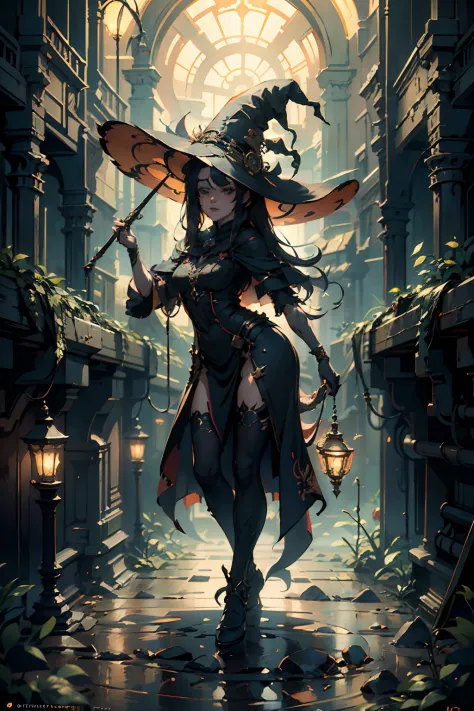 (witch:1.2), full body, Illustration, cinematic light, high resolution, best quality, ultra detailed, masterpiece,