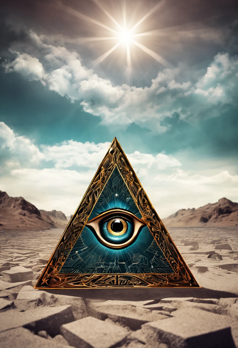 An image of a pyramid with a third eye in it - SeaArt AI