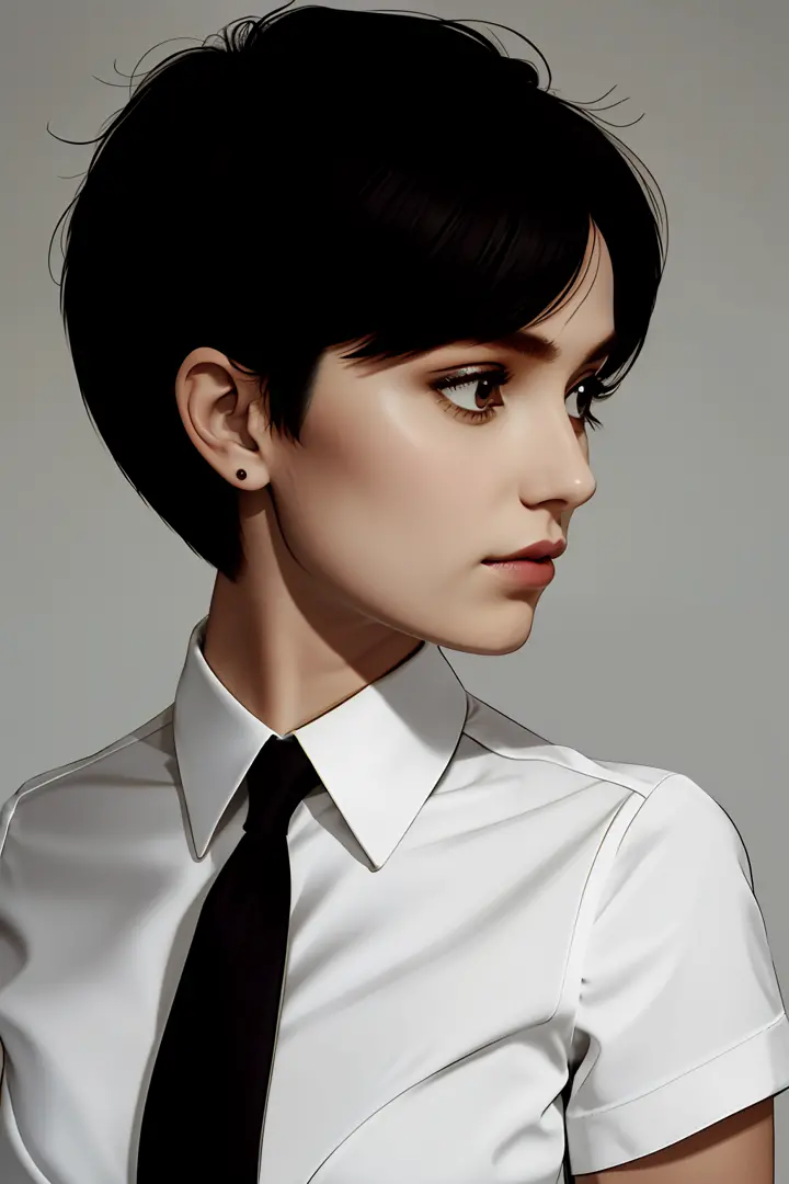a 1girl, body complet, very detail, a lot of details, very extremely beautiful,  ((tmasterpiece, minimalism)), (Short Hair Hair)...