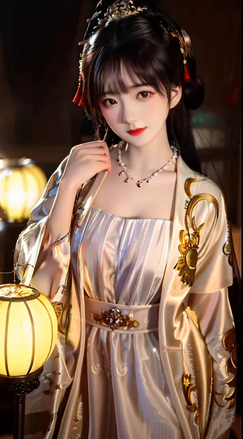 best quality, masterpiece, highres, 1girl, china dress, hair ornament, necklace, jewelry, Beautiful face, upon_body, tyndall eff...