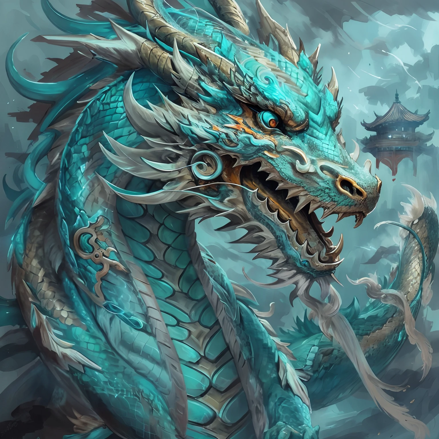 chinese dragon concept art, sm - SeaArt AI