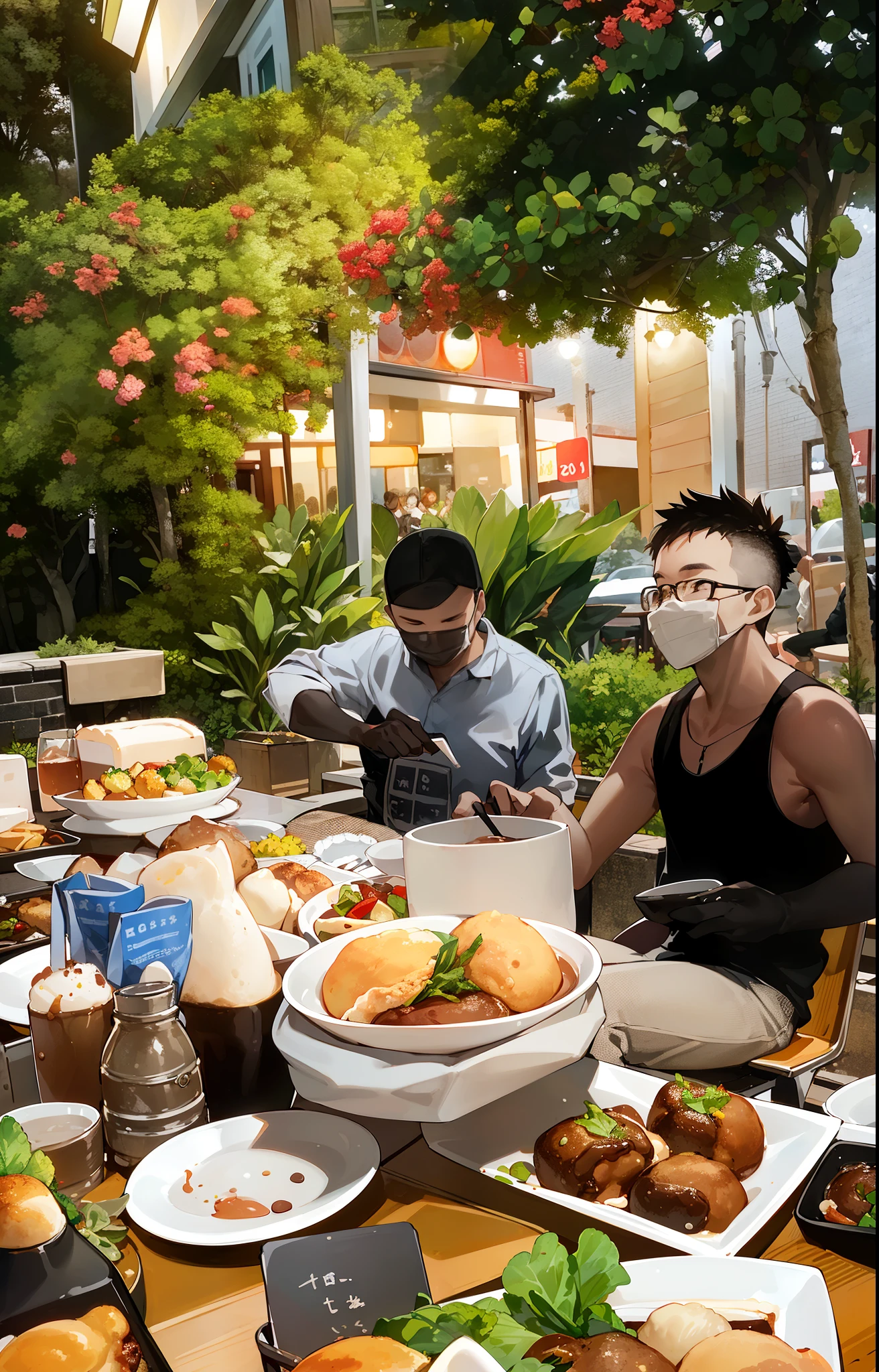 여러 사람이 테이블에 앉아 음식과 음료를 마시며, 밖에서 식사를 하는 사람들, 향수를 불러일으키는 느낌, photo 2 0 2 0에서 촬영, 저녁에, 늦은 저녁, 2020년대 초반에 촬영, 2 0 2 0에서 촬영, 저녁 시간, 밖에서 먹기, 2022년에 찍은, 씌우다, 밤에, 저녁 기분