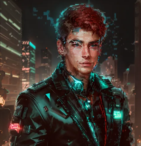 change background cyberpunk handsome boy, realistic face, 8k, ultrarealistic