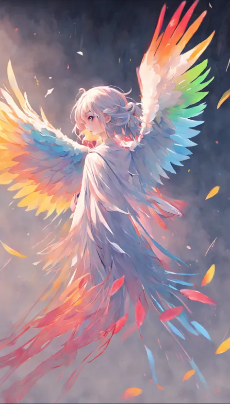 When painting this picture，Here are some drawing cue words：

Rainbow birds：When drawing rainbow birds，Its tenderness and beauty can be emphasized，With soft colors and smooth lines to express its feathers and body。
Wing injury：In order to show the scene of ...