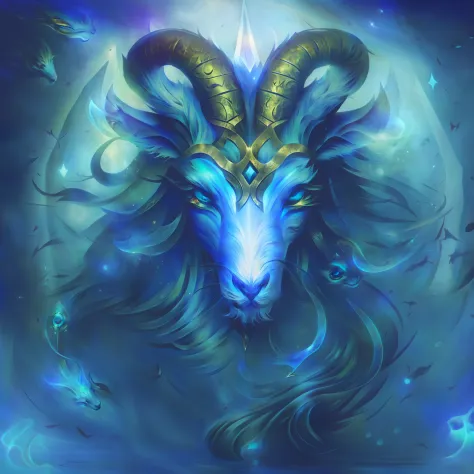 Capricorn, Zodiac sign, mythical creature, Blue aura, Sacred eyes