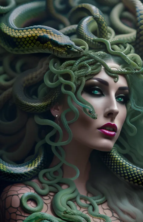Medusa, Snake hair, 64k, F1.2, 800mm - SeaArt AI