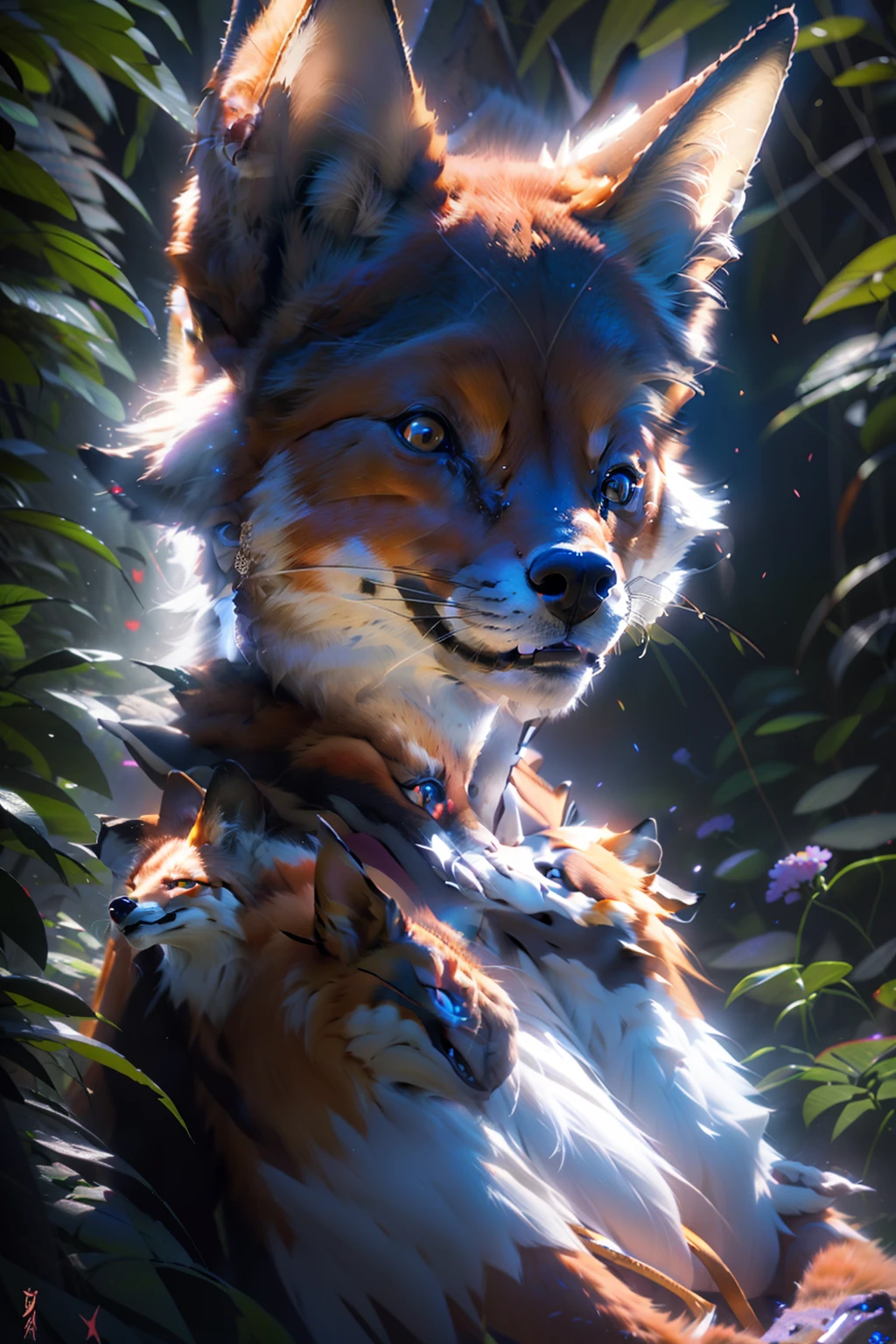 Realistic fox face, high detail, 8k, ultradetail, fox face digital art