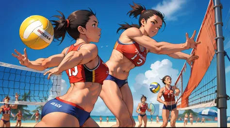 women's (beach volley) . (muscle: 2.0)