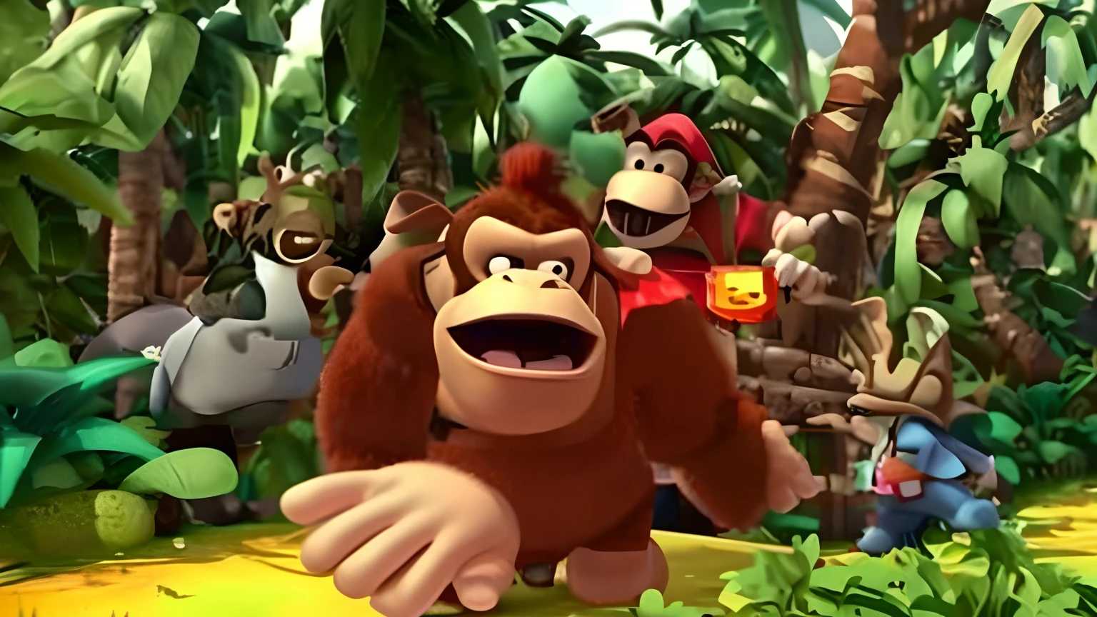 Donkey Kong возвращается на Wii, Донки Конг поскользнулся на банане, Донки  Конг Кантри, Конгское масло, Данбору - SeaArt AI