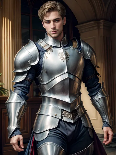 ((masterpiece, best quality, high resolution)) A handsome man in knight's armor