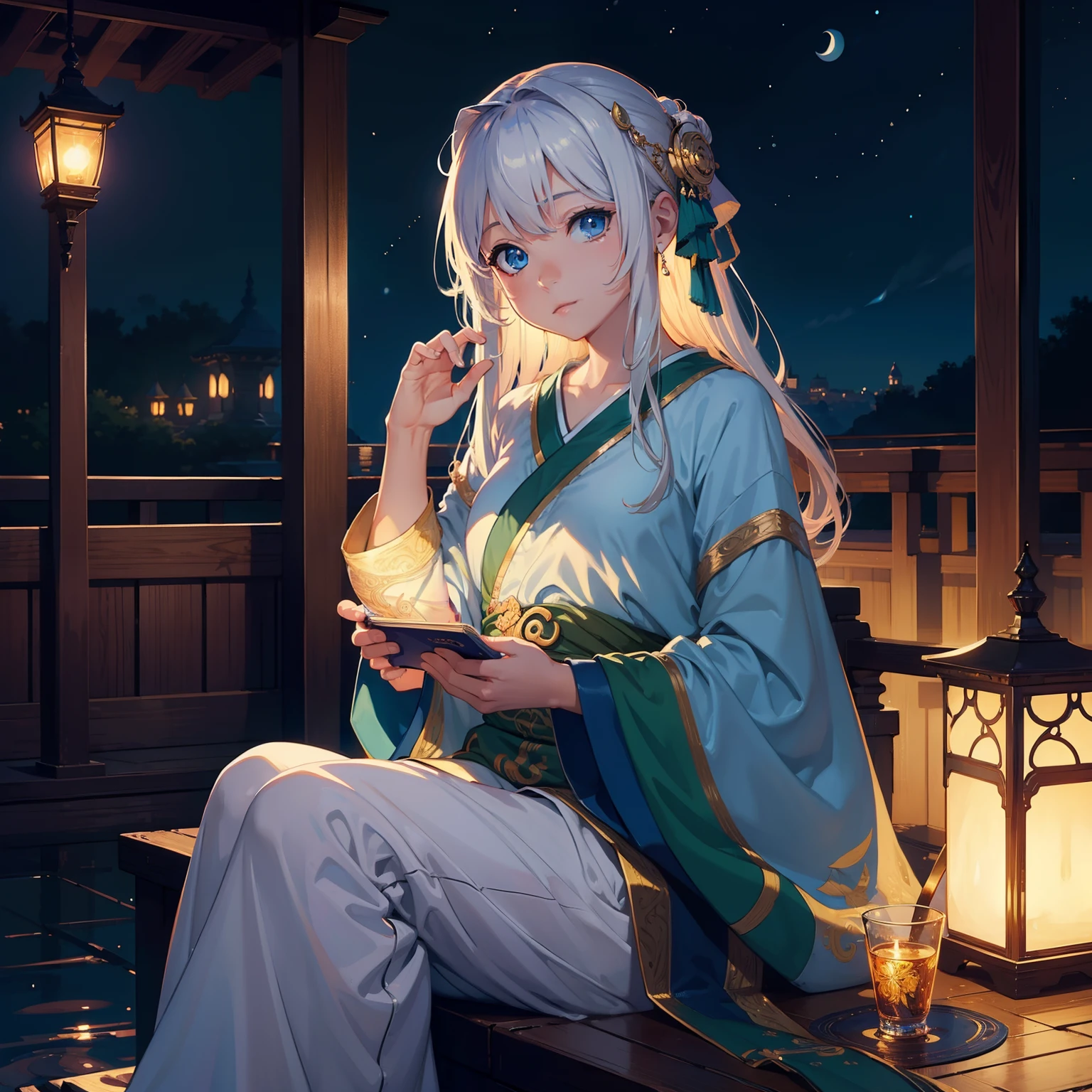 (Tranquil Nights:1.3),Illustration, cinematic light, high resolution, best quality, ultra detailed, masterpiece,