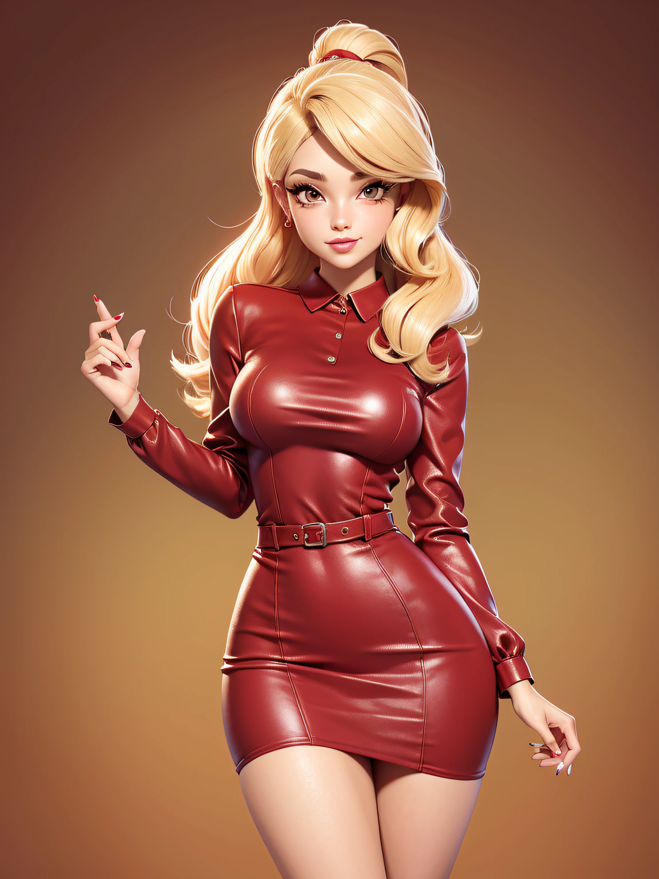  corps entier sexy, robe rouge, cheveux blond, look flashy, style dessin animé des années 50, image vectorielle, pas d&#39;antécédents, style clipart