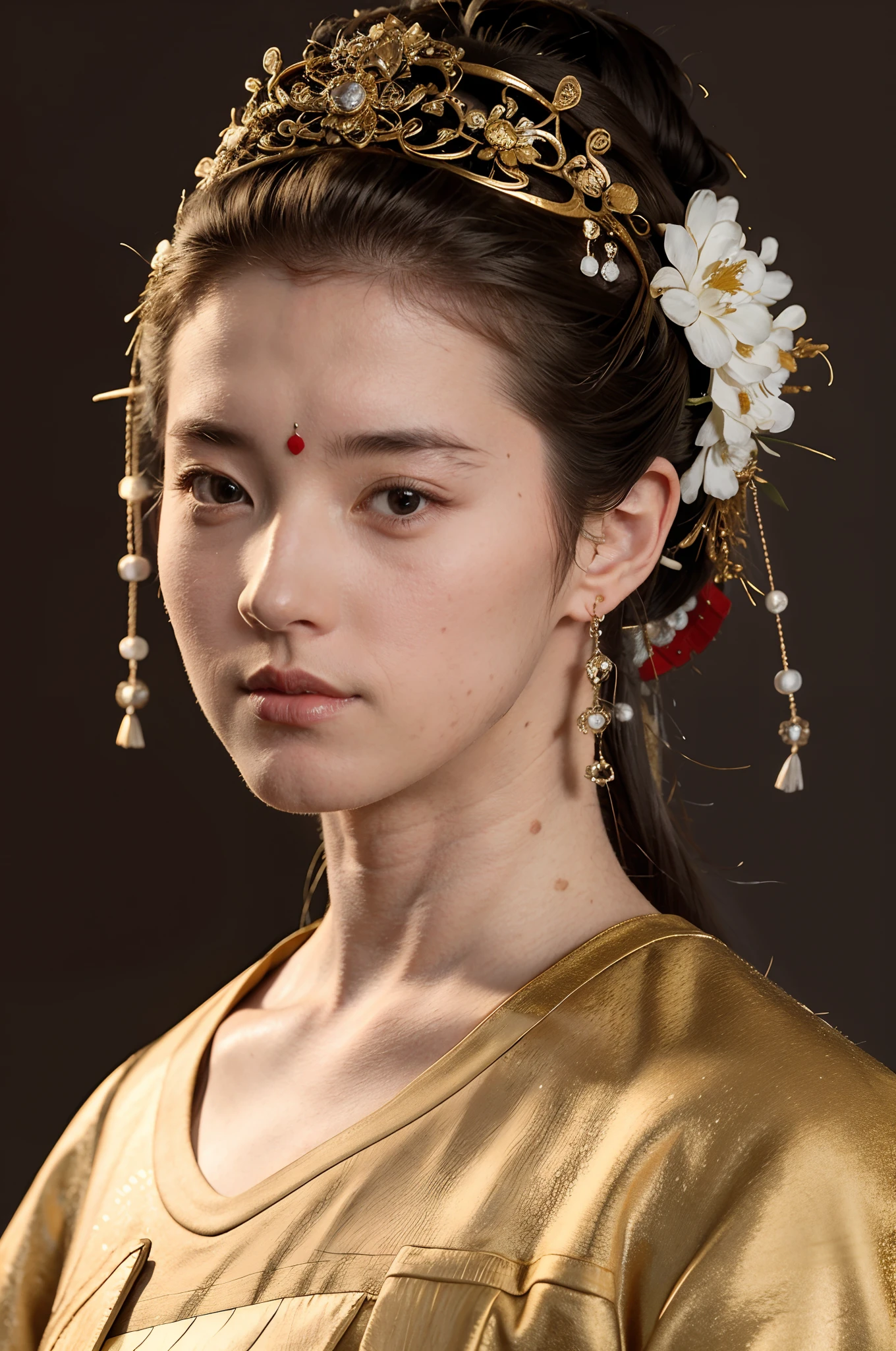 Une fille, costume chinois ancien, Soleil, visage clair, fond blanc propre, chef-d&#39;œuvre, Super détail, composition épique, Ultra HD, Haute qualité, extrêmement détaillé, art officiel, fond d&#39;écran uniforme 8k, Super détail, 32k -- v 6