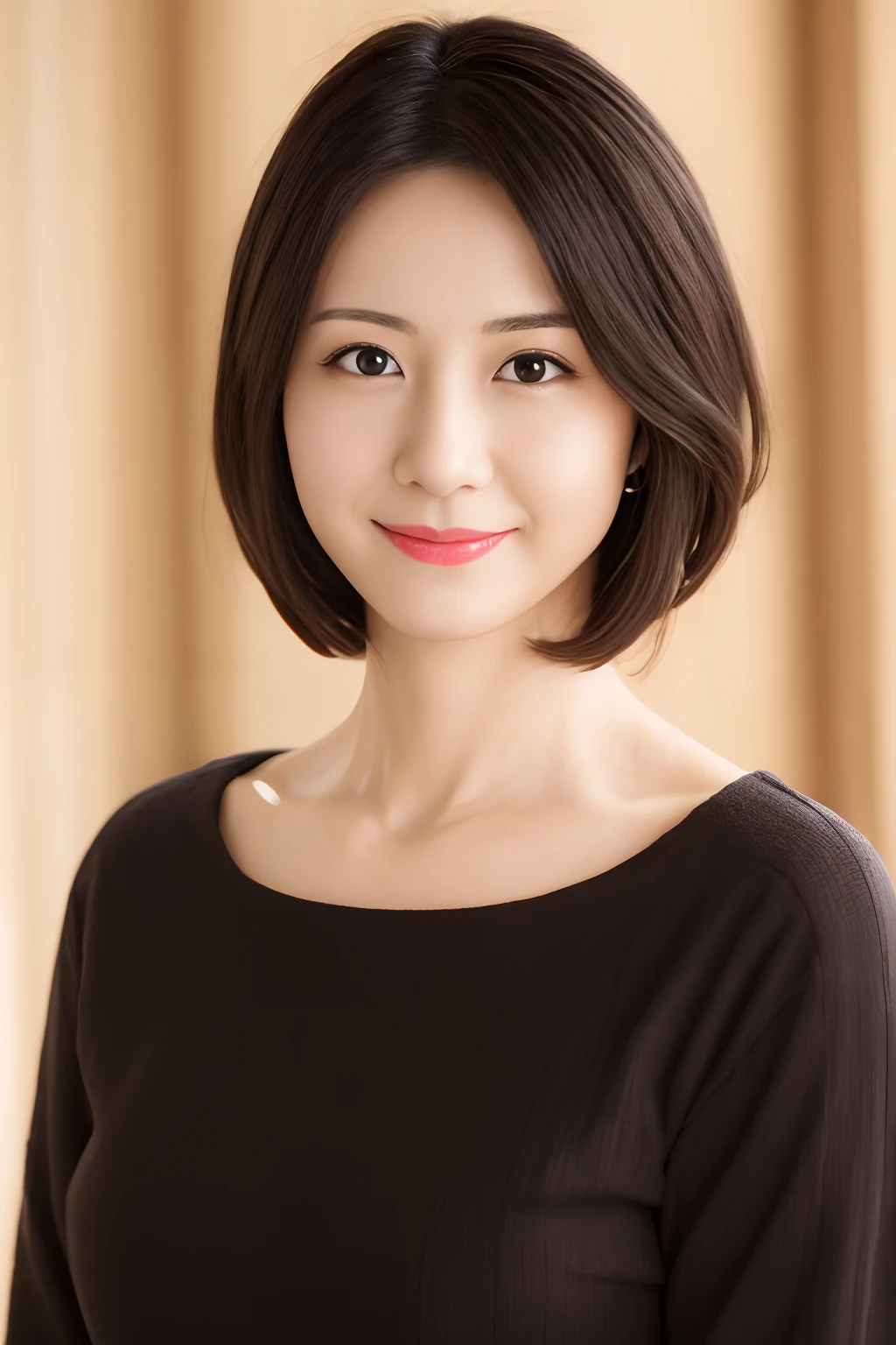 portlate、8K、hightquality、Realistic photo images、39 years old、A Japanese Lady、Neat and clean wife、house wife、Reproduce natural and realistic eyes、Japan Person Stand、、Beautiful black hair、Shorthair、light make-up、octan render、beautiful  lighting、Composition of the golden ratio、A smile、Everyday clothes、dressed casually、Natural background、blured background、4K、high-level image quality、Realistic photo images、A Japanese Lady、37 years old、Pure Japan human features、Lovely wife、The upper part of the body、middlebreasts、Light makeup、Suppin、Neat and clean beauty、A MILF、Sober clothing、greys、Beige、bloo、Casual attire、A slight smil、A dark-haired、Small black eyes、Background bokeh