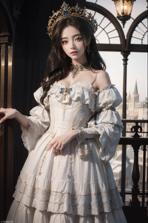 ((top-quality、​masterpiece、photographrealistic:1.4、8K))、1 beautiful detailed girl、extremely detailed eye and face、beatiful detailed eyes、（Complex luxury red dress in medieval European style、Luxurious brimmed hat in medieval European style）、Luxury accessori...