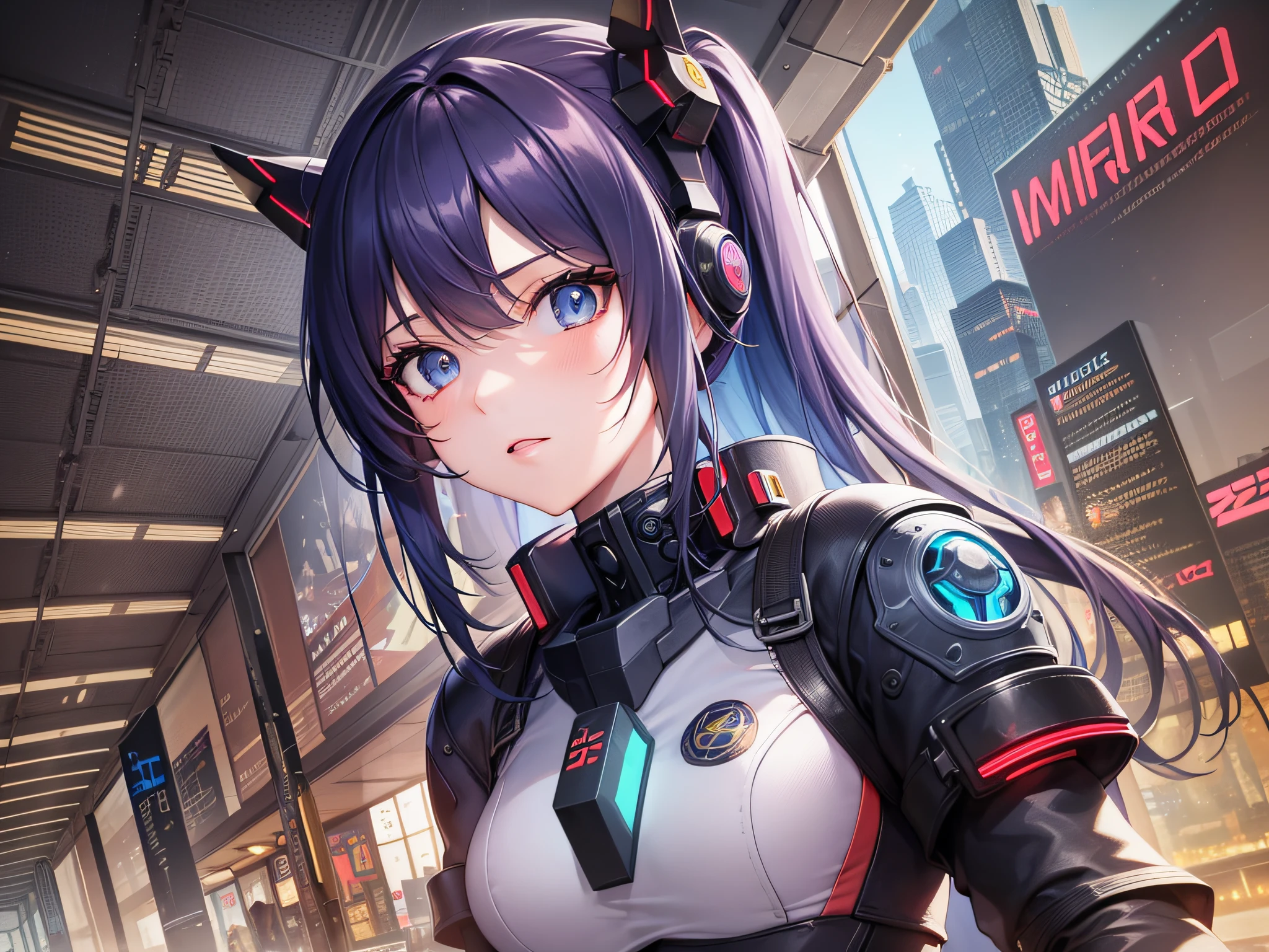 Anime girl in red and blue suit and gun, portrait anime space cadet girl, Portrait of a female anime hero, Cyberpunk anime girl mecha, Girl in Mecha Cyber Armor, ig model | ArtGerm, female cyberpunk anime girl, android heroine, Cyberpunk Anime Girl, Digital Cyberpunk Anime Art, very detailed Artgerm, Artgerm jsc