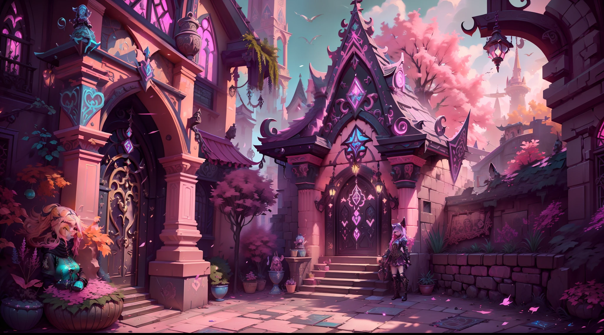 PastelGothAI, RPG weapons store, armory, medieval, Warcraft, Wow, ultra detailed, 4k, ultra detailed, artwork, vivid colors, detailed elements, Alliance