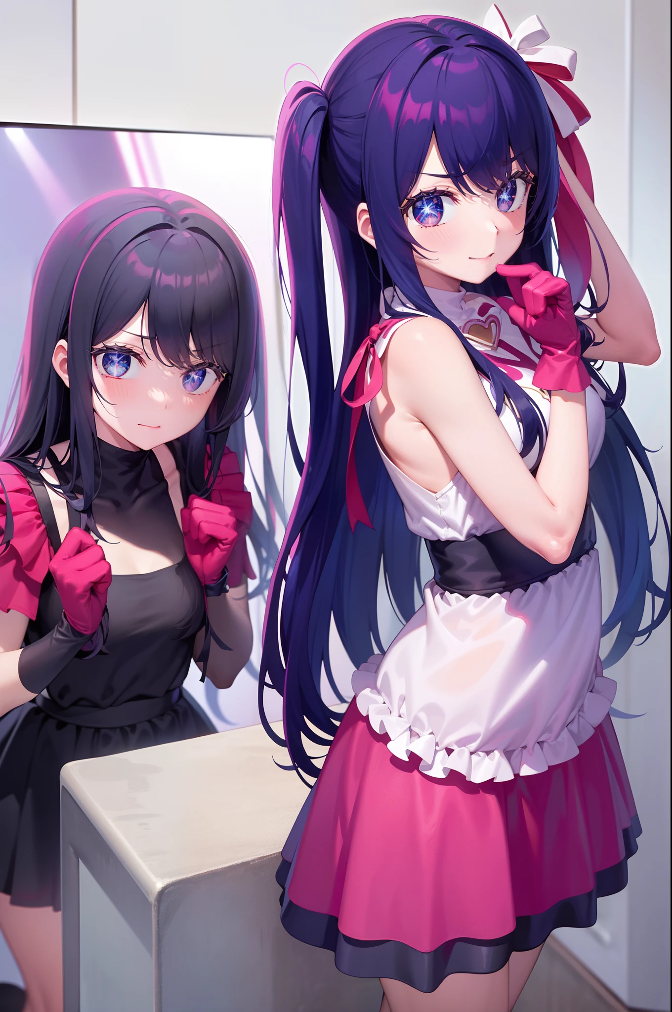 Anime girl in a maid outfit and a maid maid in a maid maid outfit - SeaArt  AI