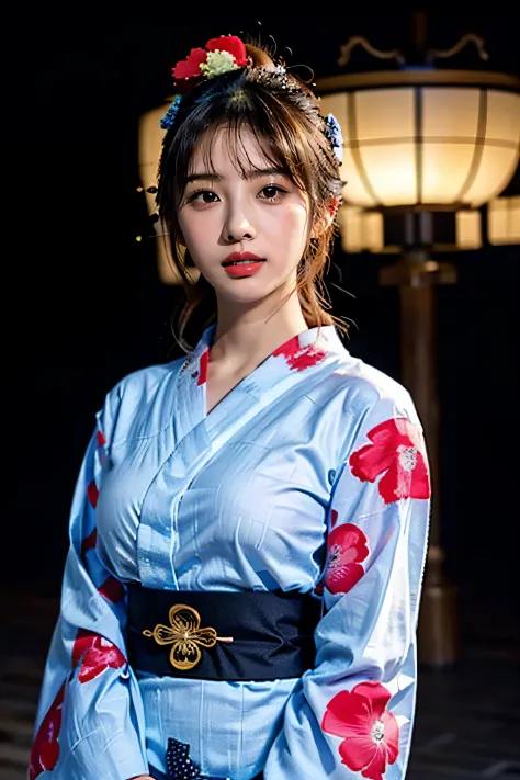 araffe asian woman in kimono dress posing for a picture, classy yukata clothing, bathrobe, hanbok, in a kimono, korean hanbok, J...