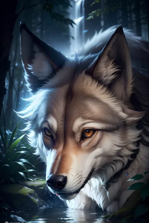 The Savage Spirit: The Clear-Eyed Wolf"

Description: "The Wild Spirit: The Light-Eyed Wolf" is a work of art depicting a lone wolf with clear eyes, Overflowing with mystery and beauty. This piece captures the essence of the wolf as an instinctive animal, ...
