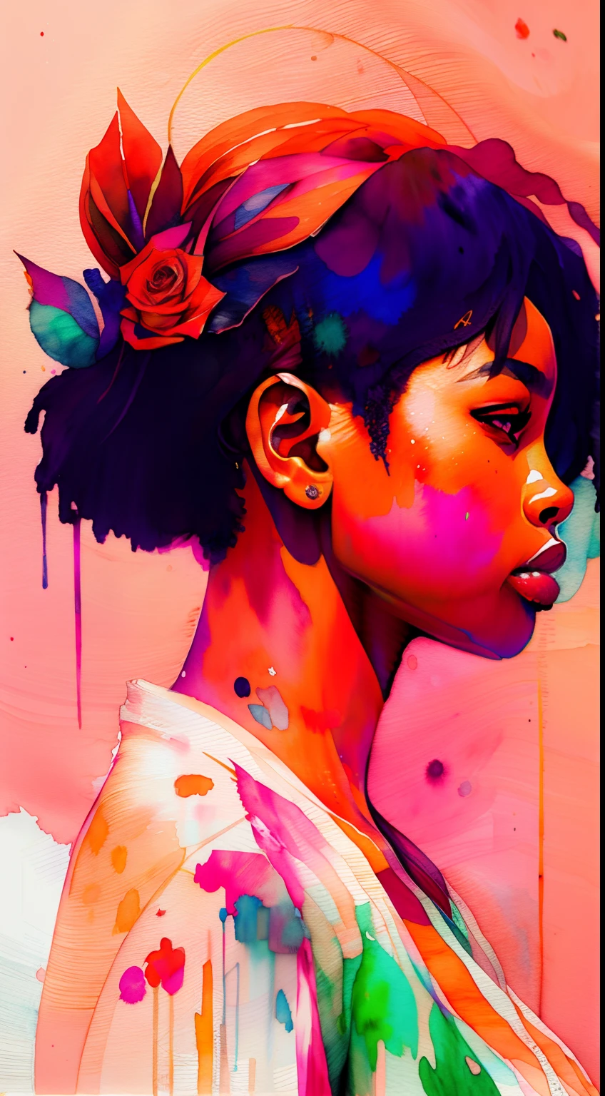 wtrcolor style, (rose) digital art, official art, blown by the wind, masterpiece, beautiful, ((watercolor)), paint splatter, intricate detail. Great detail, [dripping:0.7], Trending on Artstation, Rachel Walker