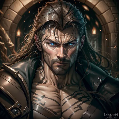 castlevania lord of the shadows handsome muscular warrior glowing eyes face portrait zoom sexy face hyper realistic super detail...