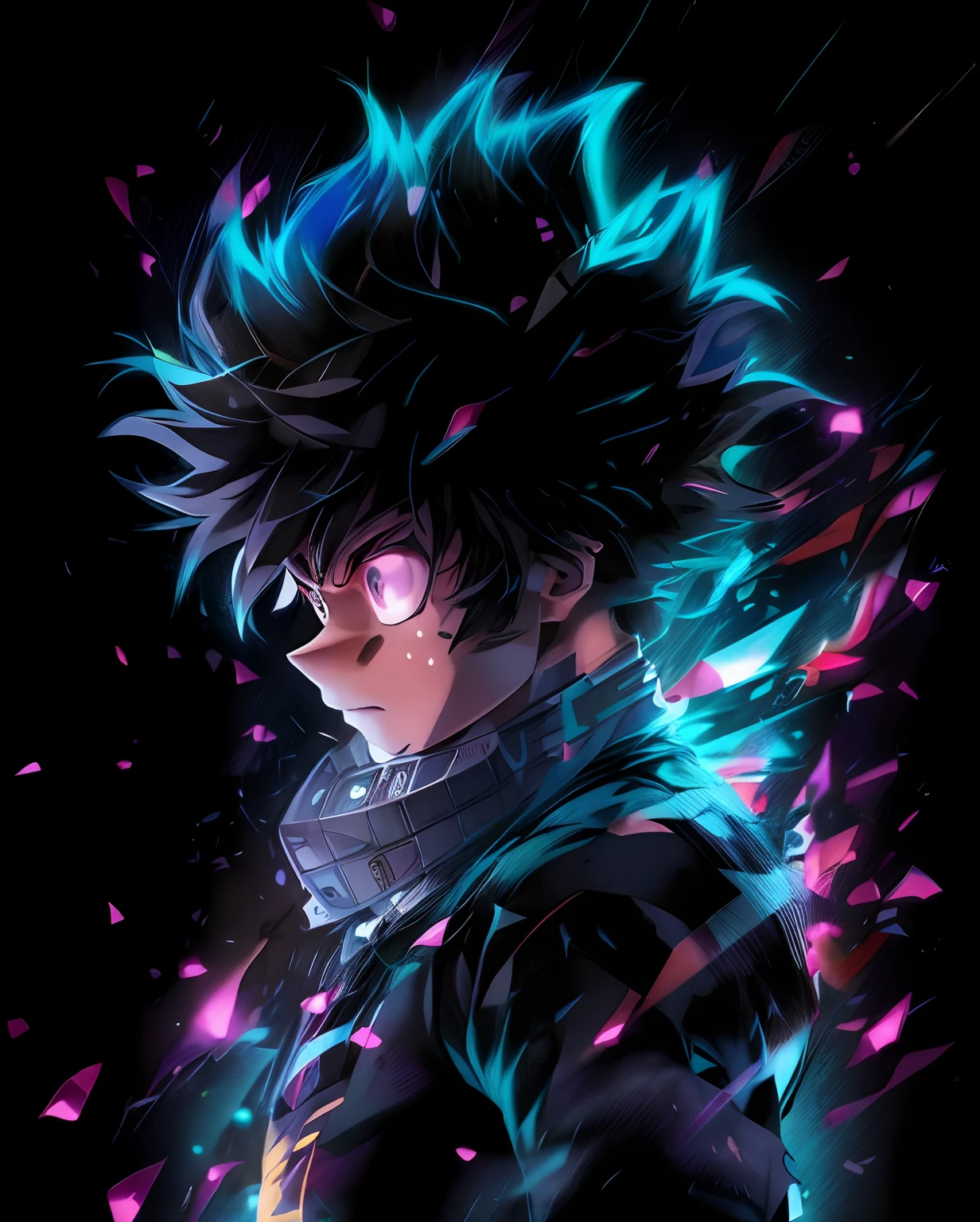anime boy with a black background and colorful lights, 4k anime wallpapers, 4k anime wallpapers, Anime Art Wallpaper 4K, Anime Art Wallpaper 4K, 坏蛋动漫8 K, 4k anime wallpaper, Anime Art Wallpaper 8K, 4 k manga wallpaper, 4K anime-style, Anime Wallaper, Local art, ultra hd anime wallpaper, high quality fanart