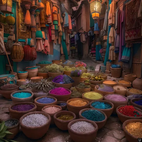 Moroccan Medina, Amazigh clothing, Touristes dans le souk, Masterpiece, Best quality, ultra highres, .RAW, ((Riad)), marrakech, ...