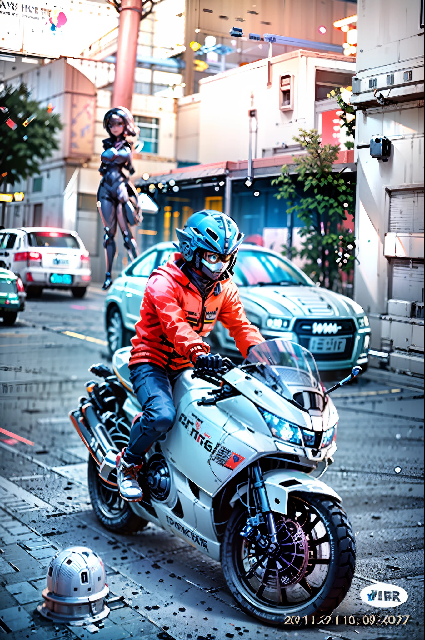 arafed man in a helmet and protective gear on a motorcycle, point of view of visor wearer, helmet on face, wearing helmet, reflection of phone in visor, wearing a round helmet, beautiful blue armet helmet, wearing a helmet, motorcycle helmet, holding helmet, helmet visor smashed, snout under visor, without helmet, modern helmet