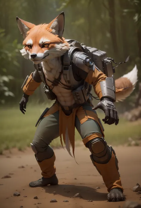 Sci fi humanoid creature with the feather of a fox and mutant traits similar to rocket real photography, natural light, photorealism, cinematic rendering, ray tracing, the highest quality, the highest detail, Cinematic, Third-Person View, Blur Effect, Long...