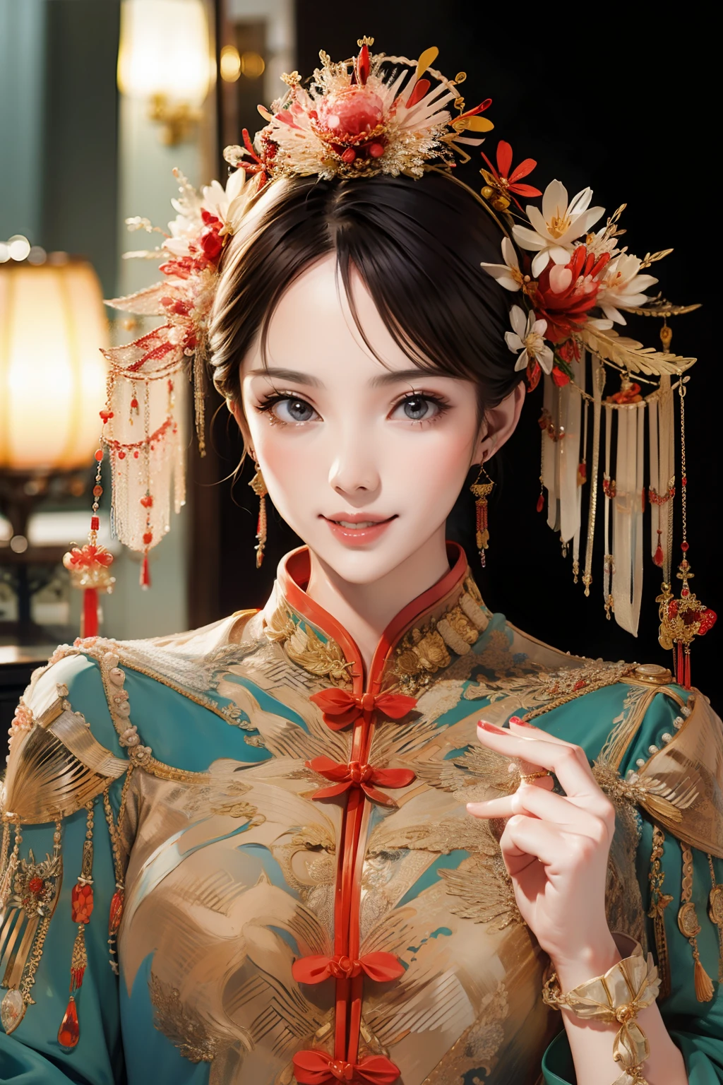 Noiva chinesa，Usando um véu