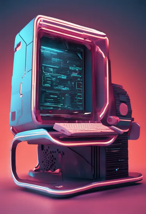 futuristic computer in wordpress style