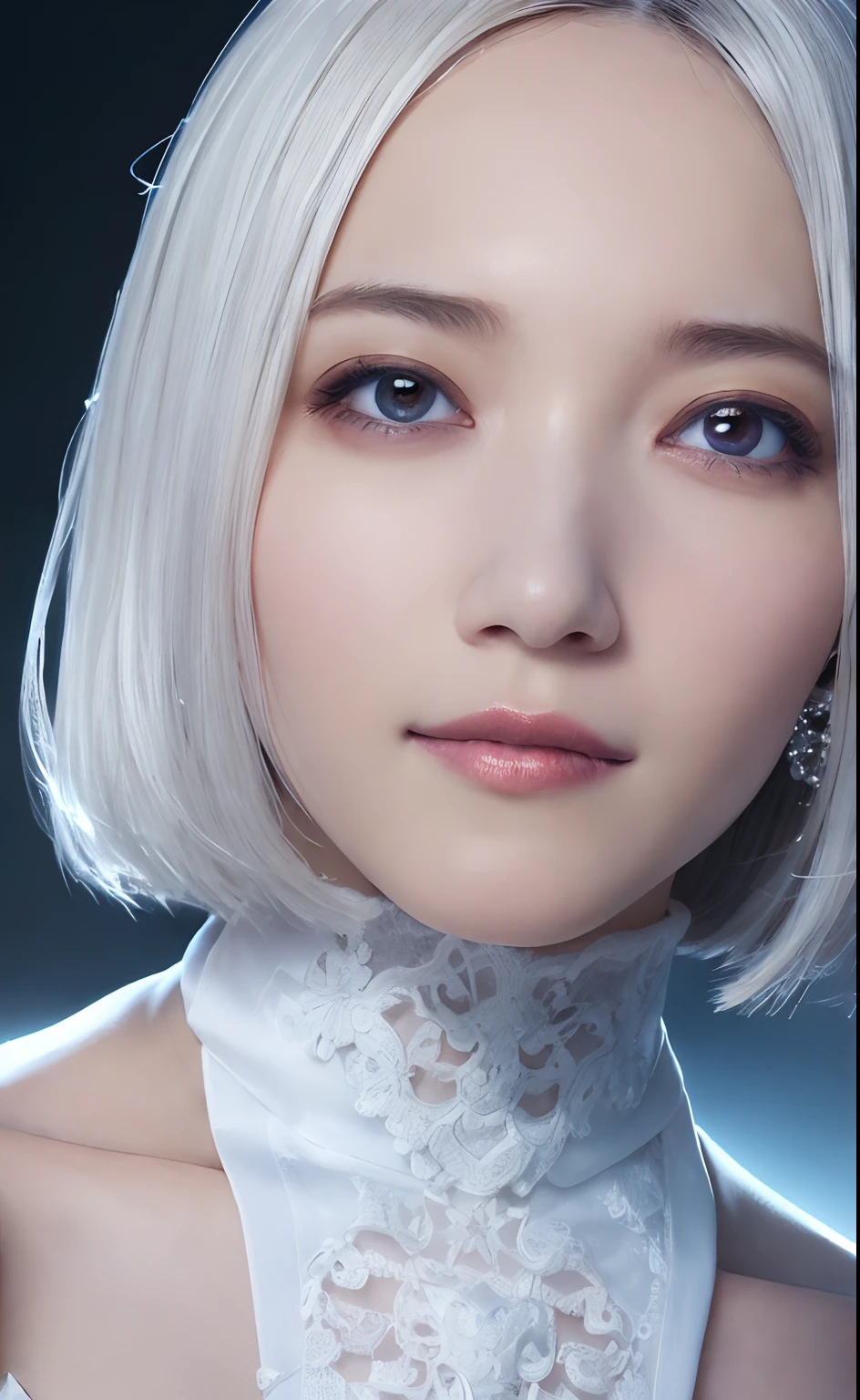 masutepiece, Best Quality, Illustration, Ultra-detailed, finely detail, hight resolution, 8K Wallpaper, Perfect dynamic composition, blazing, no make-up face, Clarity Skin, Beautiful detailed eyes, White cloth, Sexy face, (Open mouth:0.8), Dazzling white light background