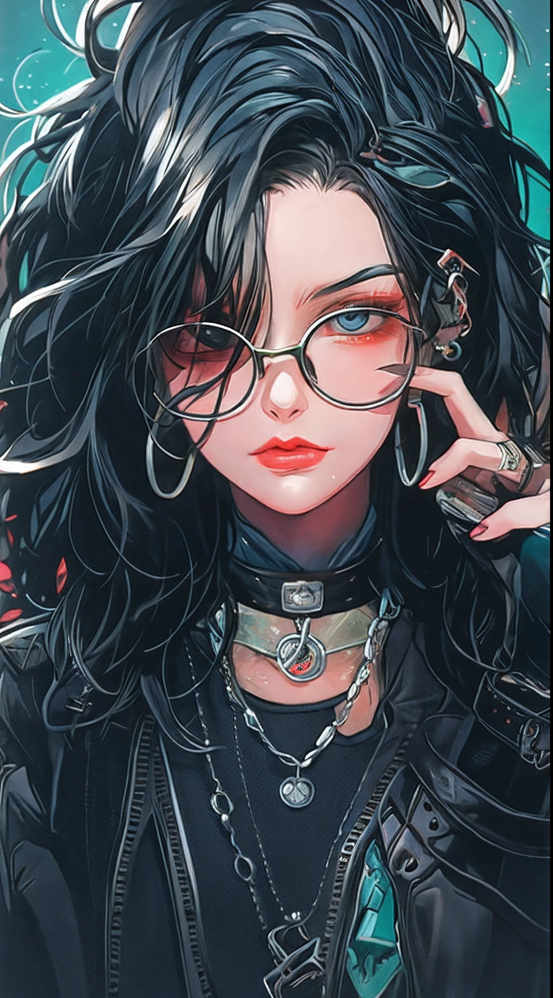 Anime girl smoking with black hair and sunglasses, black and white manga style, Arte em estilo Guviz, estilo de arte detalhado atraente, Estilo Charlie Bowater, 1  anime goth girl, detailed manga style, Quadrinhos em preto e branco, arte detalhada do personagem de anime, germe da arte. High detail, striking manga artstyle