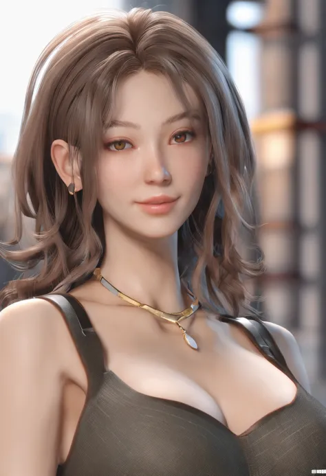 ((top-quality)), (​masterpiece)), (detaileds: 1.4), 3D, Image of neat modern woman, Shiny brown hair, Beautiful brown eyes, 美丽的面容, How to raise her dull、Megumi Kato、small tits、ssmile、dynamicposes, dynamic ungle, HDR(HighDynamicRange), 光线追踪, NVIDIA RTX, Hyp...