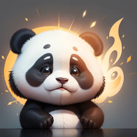 3 year old cartoon panda，National style，white backgrounid