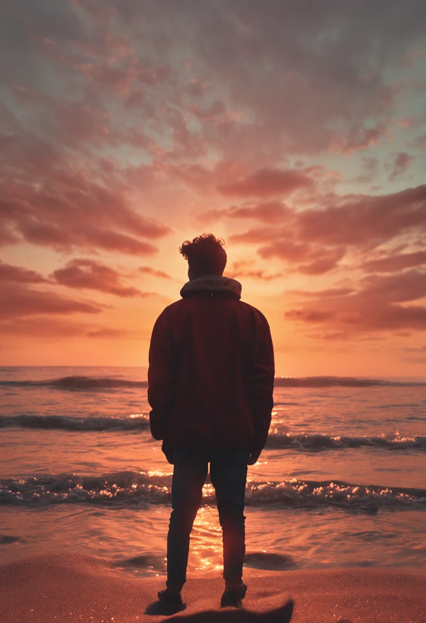 sunset boy back dream freedom beautiful world aesthetic