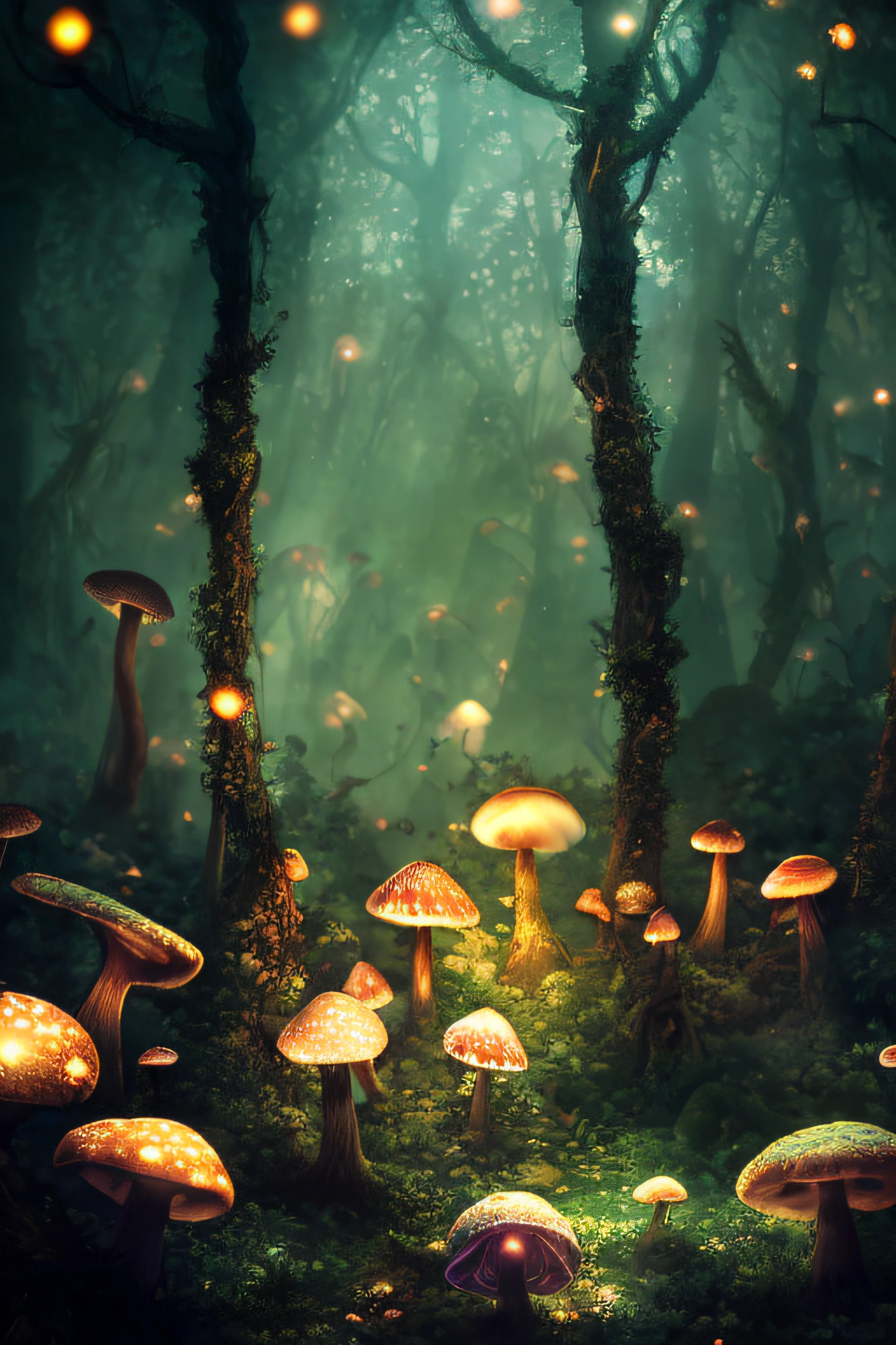 mushrooms in a forest with fireflies flying around them, glowing mushrooms, mushroom forest, magic mushrooms, magical forest backround, forest made out of mushroom, mushrooms milky way, psychedelic mushrooms dream, enchanted magical fantasy forest, magic fairy forest, enchanted and magic forest, shrooms, mushroom city, fairytale forest, underwater mushroom forest, magic forest, magical forest, magic mushroom