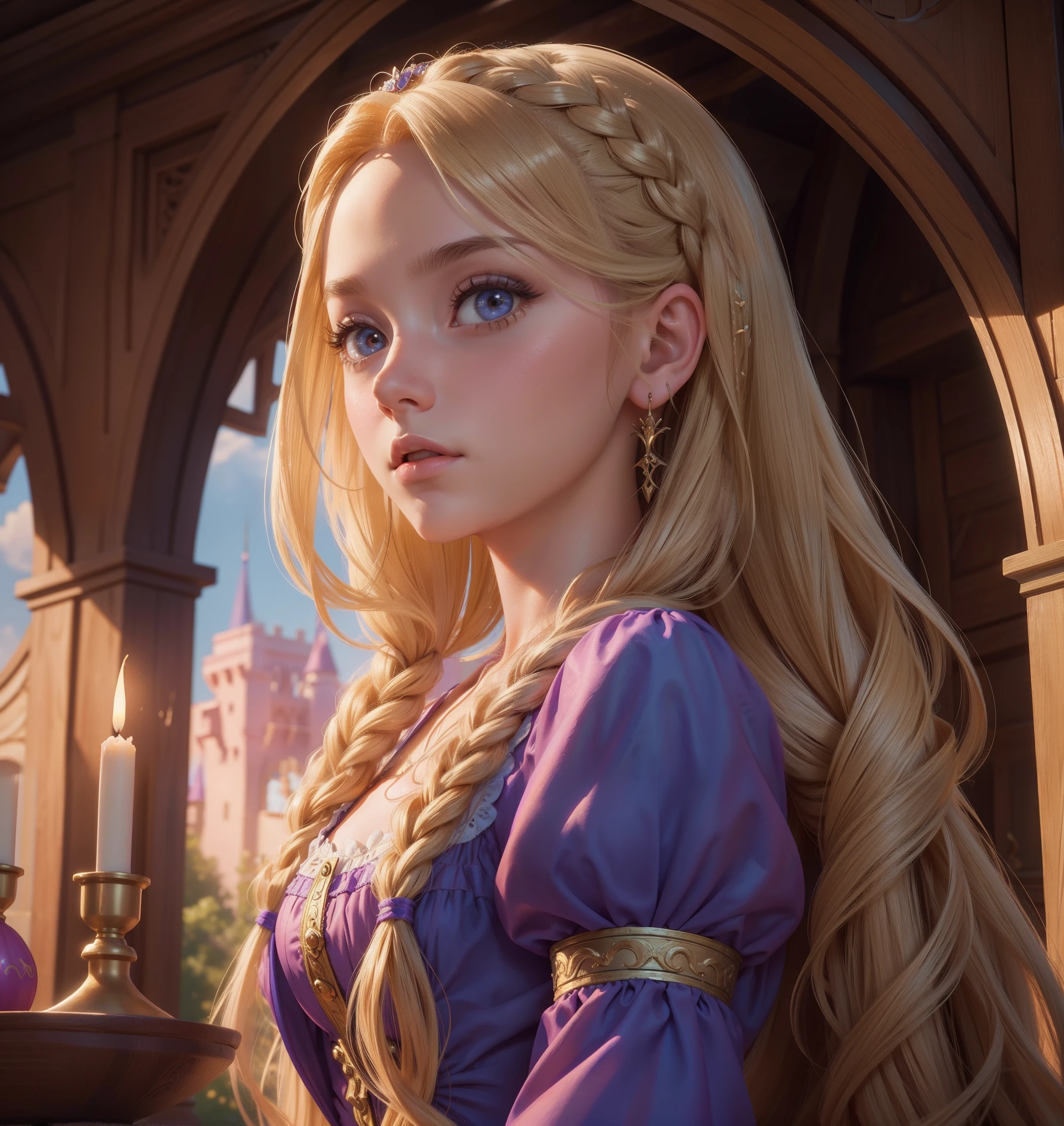 masterpiece, rapunzel \(disney\), (1girl:1.1), (extremely detailed:1.2), super hd, 8k, (intrincate details:0.8), hyper realistic, professional photo, exceptional,